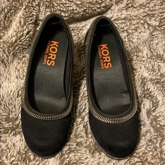 Michael Kors Black Sherry Suede Zipper Wedges Sz 2 - Picture 2 of 7